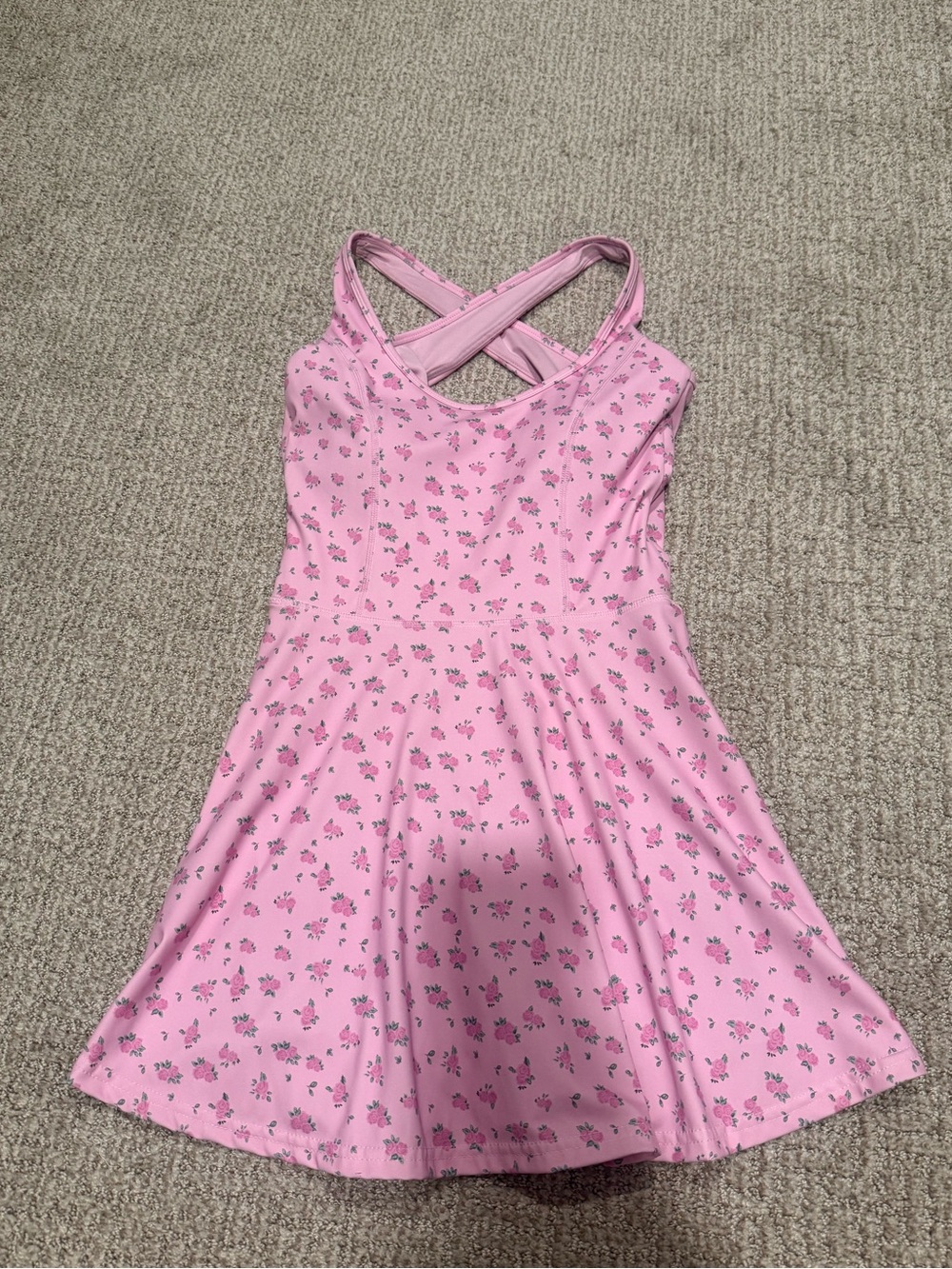 Gianni Bini Pink Floral Cross-Back Skater Dress
